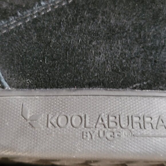 UGG Koolaburra Shazi Short Women's Winter Boots Black Faux Fur Suede Zip Lace - Picture 10 of 10